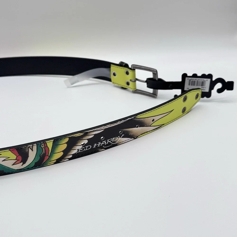 Ed Harder Finest Tattooing Belt Men's 42, Green Dragon/Black